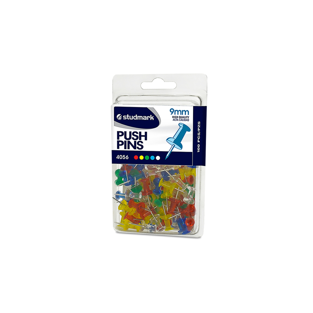 Push Pins De Colores Translúcidos Surtidos 9mm Caja De 100 Unidades